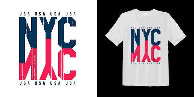 T-shirt-druck im grafikstil von new york city, usa