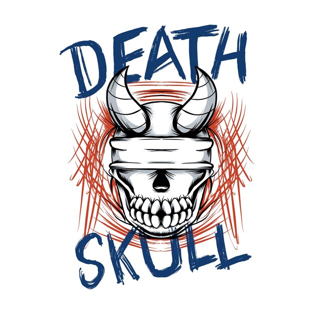 Vektor t-shirt-druck von death skull design-bekleidung