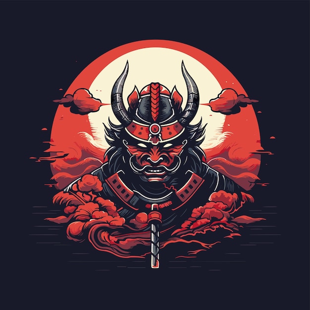 Vektor t-shirt-logo samurai-vektor