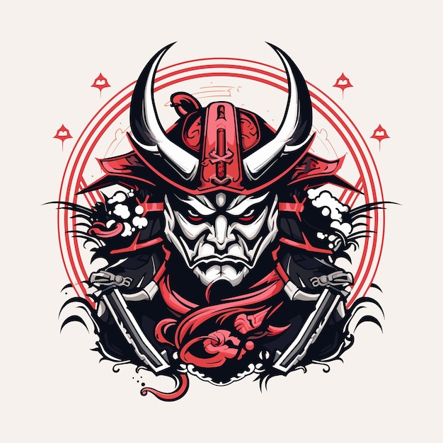 Vektor t-shirt-logo samurai-vektor