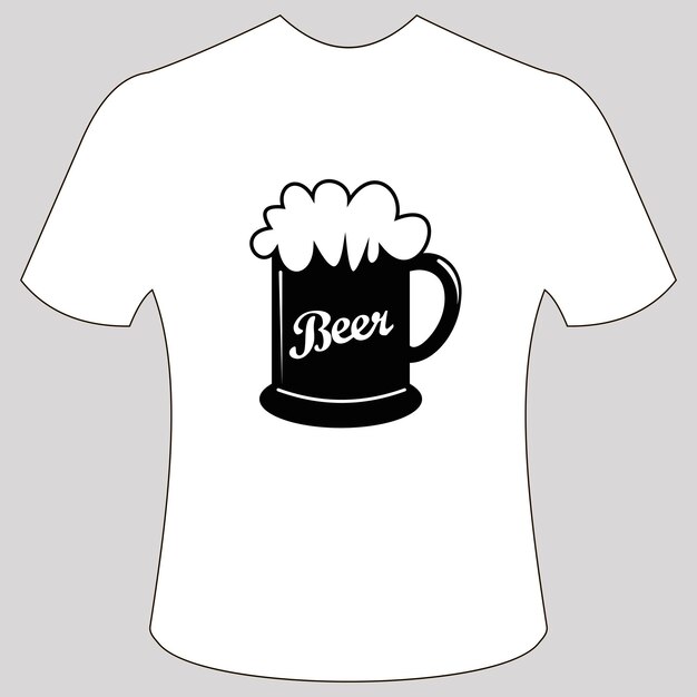 Vektor t-shirt mit bierglas