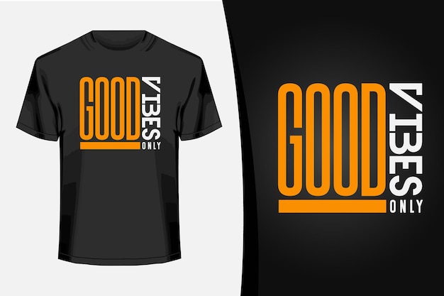 Vektor t-shirt mit dem schriftzug „good vibes“