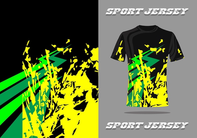 T-Shirt mit Grunge-Design für Racing-Football-Gaming-Trikot-Design