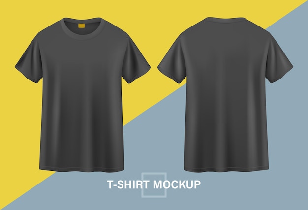 T-Shirt-Mockup-Illustrationen auf Vorder- und Rückseite