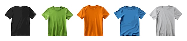 Vektor t-shirt-mockup-vektorset isoliert auf weißem hintergrund