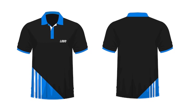 Vektor t-shirt polo blau und schwarz vorlage für design auf weißem hintergrund vektor-illustration eps 10