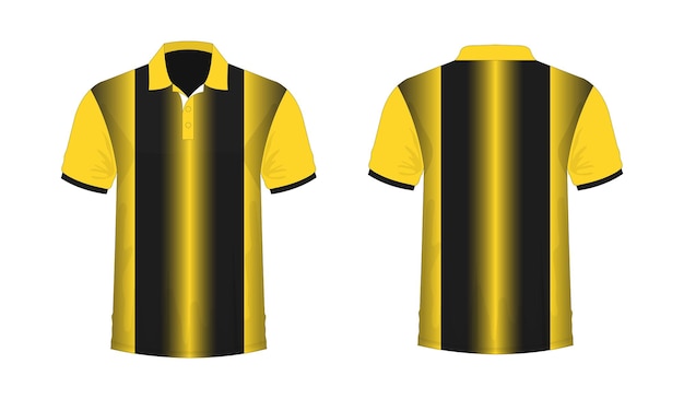 T-shirt polo gelb und schwarz vorlage für design auf weißem hintergrund vektor-illustration eps 10