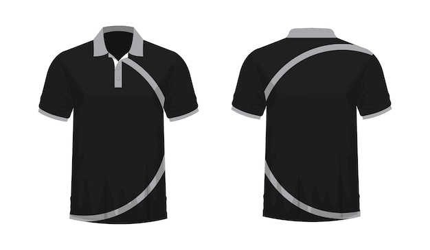 Vektor t-shirt polo grau und schwarz vorlage für design auf weißem hintergrund vektor-illustration eps 10