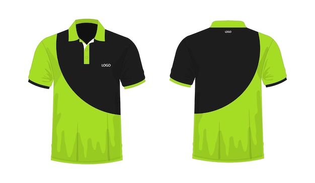 T-Shirt Polo grün und schwarz Vorlage für Design auf weißem Hintergrund Vektor-Illustration eps 10