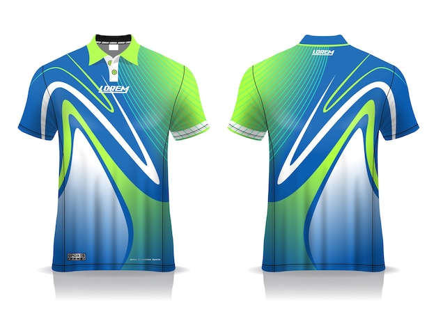 T Shirt Polo Sport Design Badminton Trikot Modell fur einheitliche Vorlage Premium Vektor