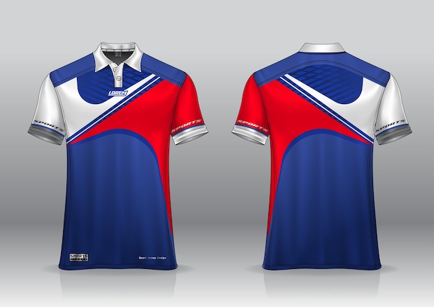 Vektor t-shirt polo sport design golf jersey mockup für einheitliche vorlage