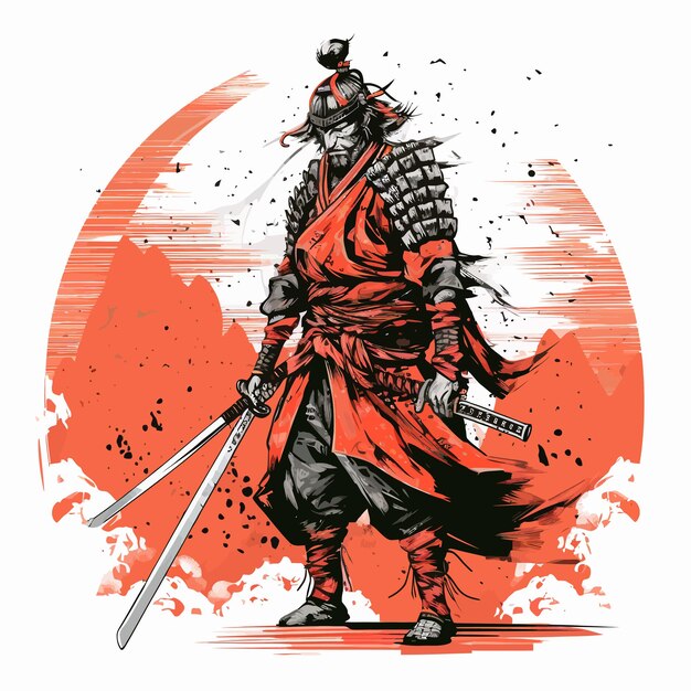 Vektor t-shirt samurai-logo-vektor