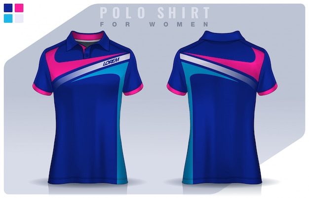 T-shirt sport design für frauen, fußballtrikot für fußballverein. polo uniform vorlage.
