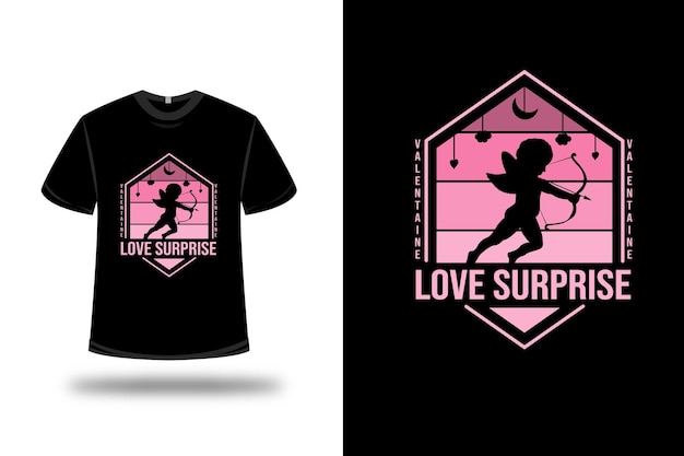 T-shirt valentinstag liebe überraschung farbe rosa farbverlauf