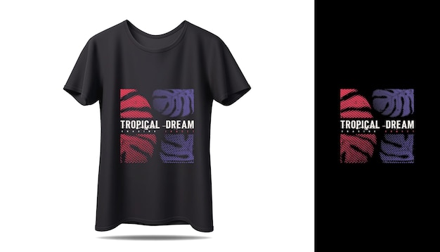 T-Shirt-Vektor-Design-Mockup Neues schwarzes Typografie-T-Shirt-Design mit Mockup