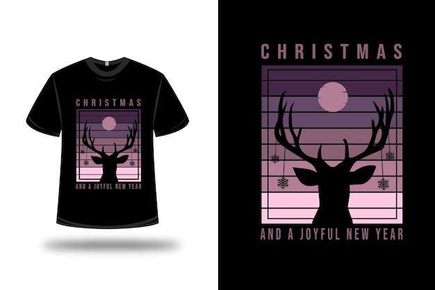 T-shirt weihnachten und eine freudige neujahrsfarbe lila und rosa