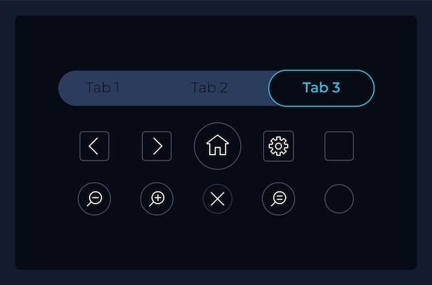 Tab-Leiste und UI-Elemente-Kit für das Steuerungssystem