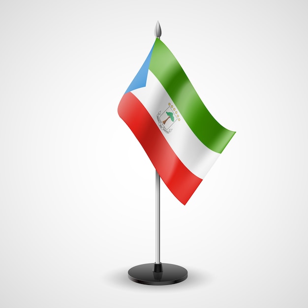 Tabellenflagge von Äquatorialguinea isoliert auf grau