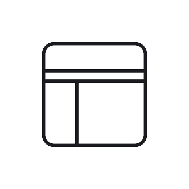 Tabellenlayout-Symbolsatz Web-Excel-Datentabelle Vektorsymbol Tabellentabelle lineare Datenbankdiagrammzeichen im ausgefüllten und umrissenen Stil