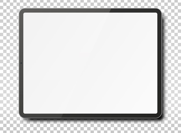 Vektor tablet-pc-computer mit leerem bildschirm auf transparentem hintergrund