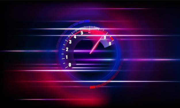 Vektor tachometer geschwindigkeit auto auto armaturenbrett design geschwindigkeitsmesser abstrakte technologie und download-fortschritt