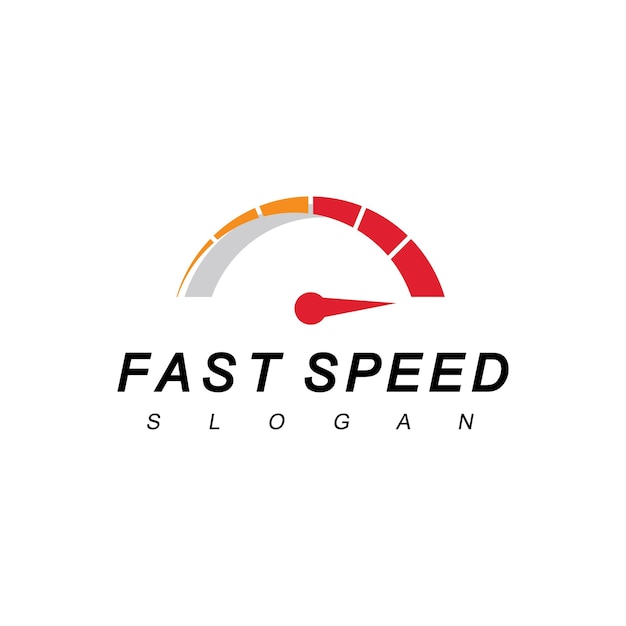 Tachometer-Logo Fast Speed Concept schneller Icon-Design-Vektor