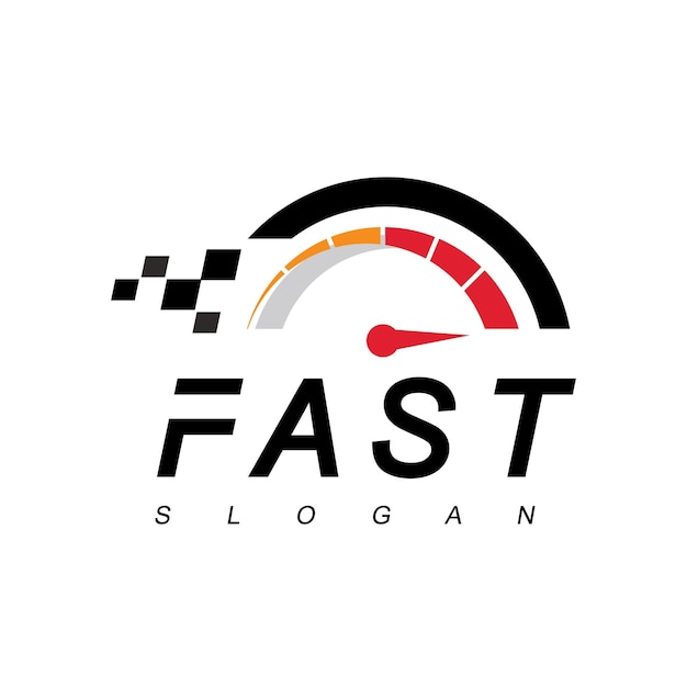 Tachometer-logo fast speed concept schneller icon-design-vektor