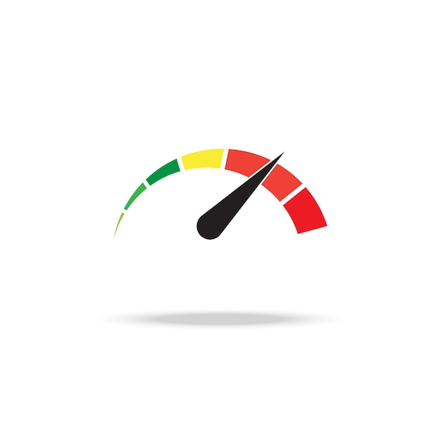 Tachometer oder drehzahlmesser mit pfeil infografik-anzeigeelement vorlage zum download-design