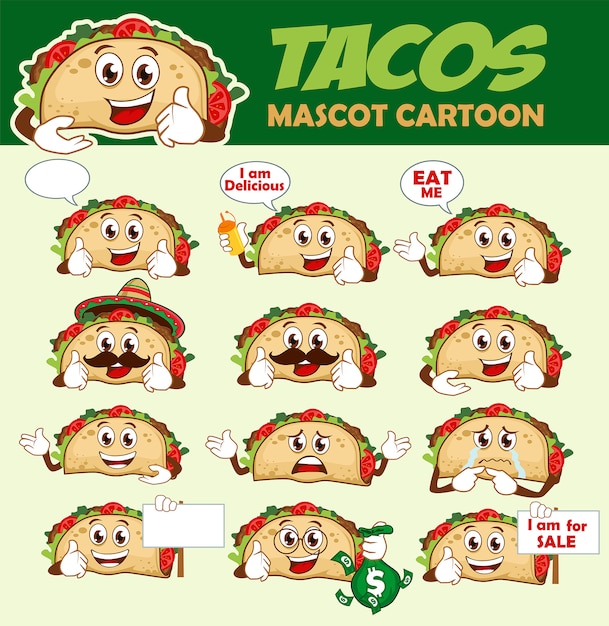 Vektor tacos maskottchen cartoon