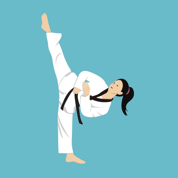 Taekwondo-Mädchen vorne treten