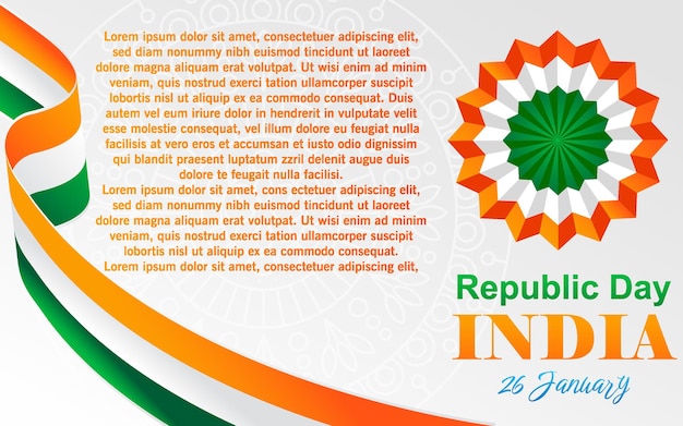 Tag der republik indien text kopie raum banner flyer vektor-illustration