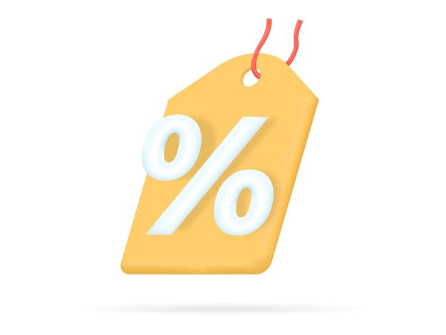 Tag-Preis 3D-Render-Vektor-Rabatt-Coupon von Bargeld für die zukünftige Verwendung Verkaufsillustration