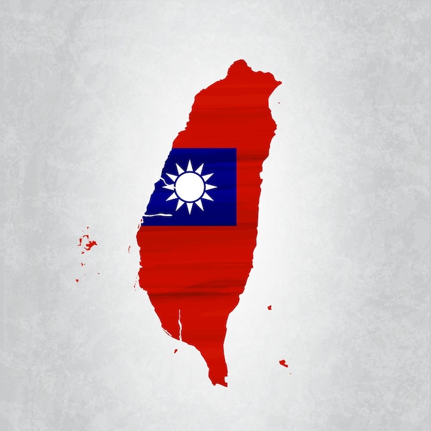 Taiwan-Karte mit Flagge