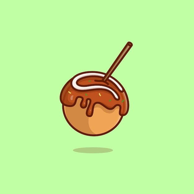 Vektor takoyaki-essen schwimmend, einfache cartoon-vektor-illustration, lebensmittelkonzept-symbol isoliert