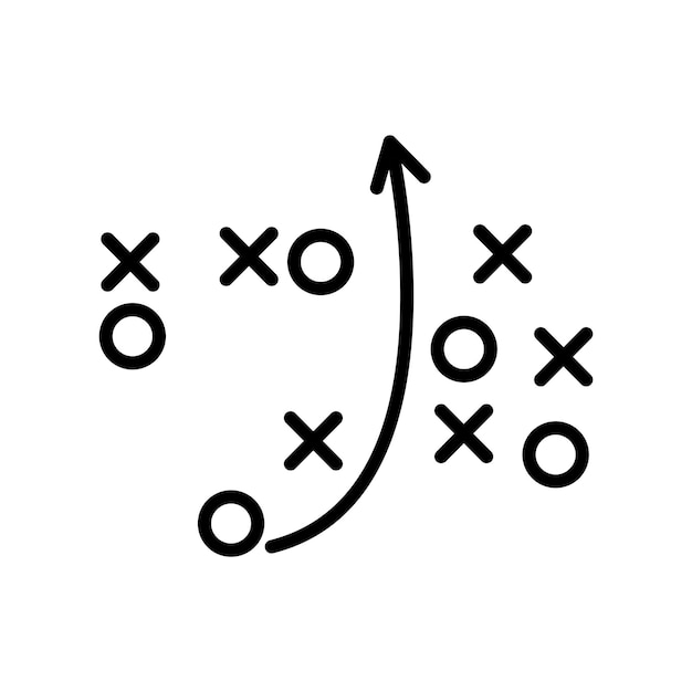 Taktikplan-Liniensymbol Vektorplan-Strategie-Symbol