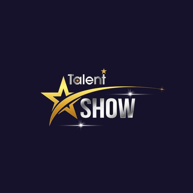 Talentshow goldenes silbernes Logo-Konzept