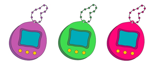 Tamagotchi-sammlung vintage-digital-taschenspiel-icon-aufkleber japanisches spielzeug