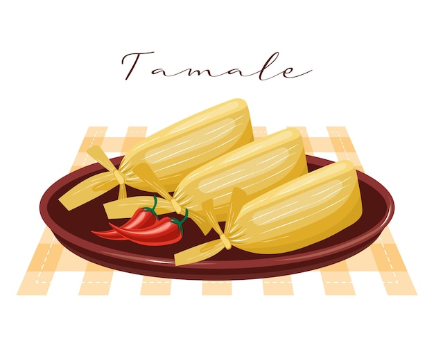 Tamale, Teig mit Fleisch in Maisblättern, lateinamerikanische Küche. Nationale Küche von Mexiko. Essen