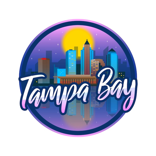 Vektor tampa bay-logo mit skyline