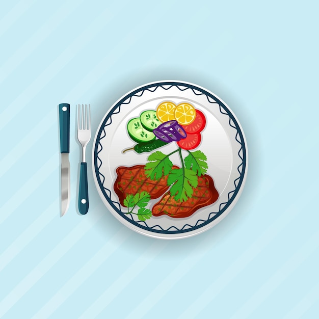 Tandoori Chicken, Premium Delicious Asian Food ClipArt mit modernem Hintergrund
