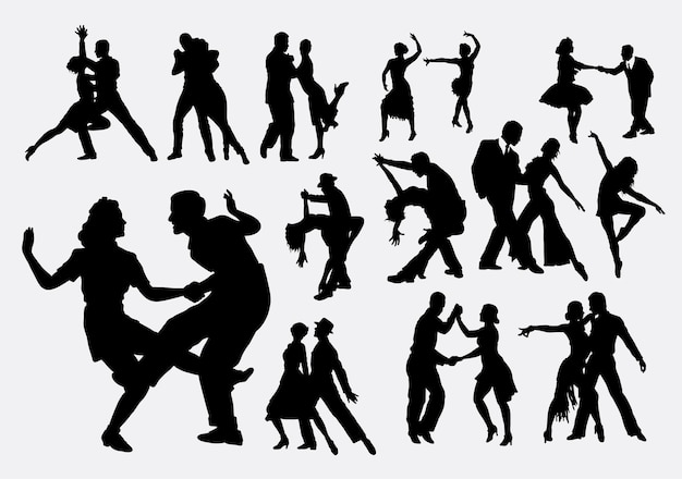 Tango und Salsa Tanz Silhouette