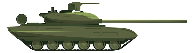 Vektor tank-seitenansicht kriegsfahrzeug-cartoon-symbol