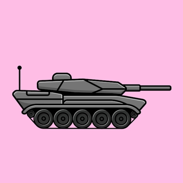 Tankfahrzeug cartoon vektor icon illustration