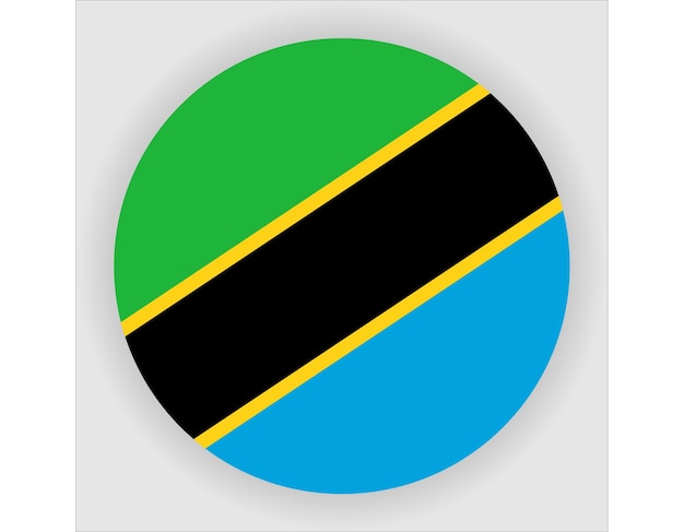 Vektor tansania flache abgerundete flaggensymbol