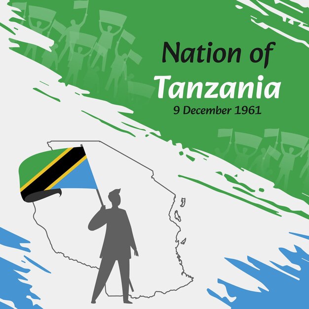 Vektor tanzanian independence day post design 9. dezember der tag, an dem die tansanier diese nation frei gemacht haben