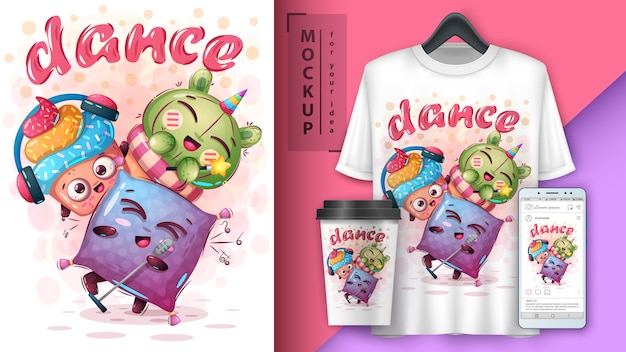 Tanzfigur illustration und merchandising