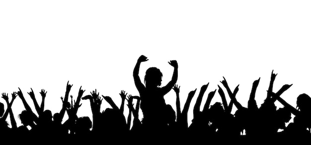 Tanzpartei Gruppe von Menschen, die tanzen, Menschenmenge tanzen Silhouette