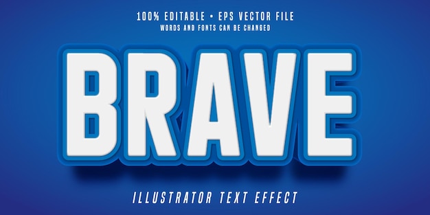 Tapferer editierbarer Texteffekt Blaue 3D-Schriftart