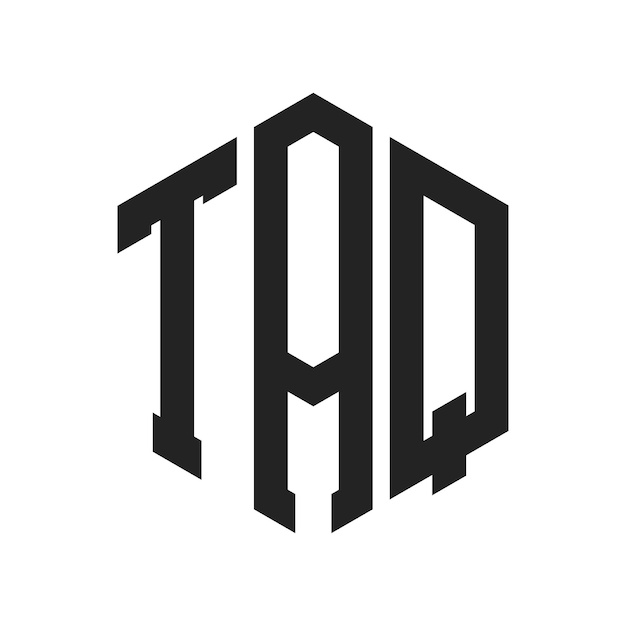 TAQ-Logo-Design Anfangsbuchstaben TAQ-Monogramm-Logo in sechseckiger Form