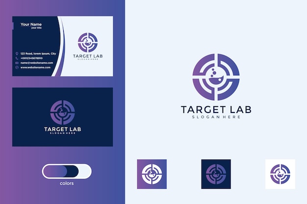 Target lab logo-design und visitenkarte